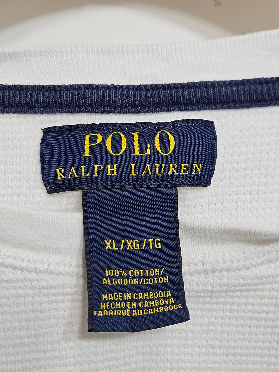 폴로랄프로렌 화이트 와플 긴팔티 XL 상품이미지3