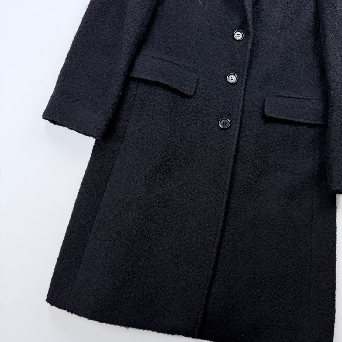 돌체앤가바나 울 모헤어 쓰리버튼 블랙 롱 코트 상품이미지7