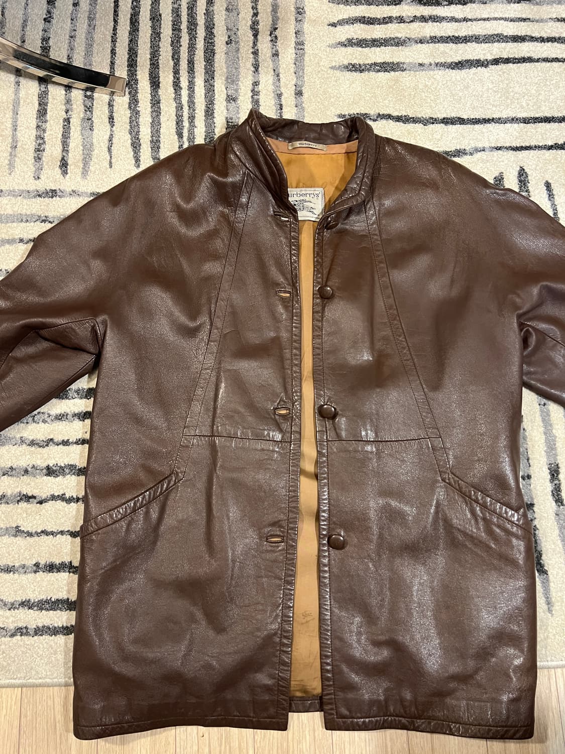 [100] 버버리 프로섬 빈티지 브라운 레더 자켓 상품이미지3