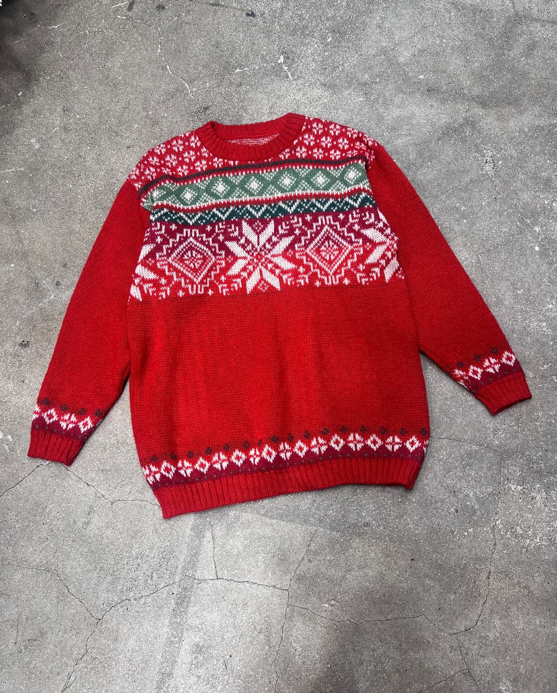 아이슬랜드 노르딕 눈꽃 울 니트 스웨터 상품이미지1