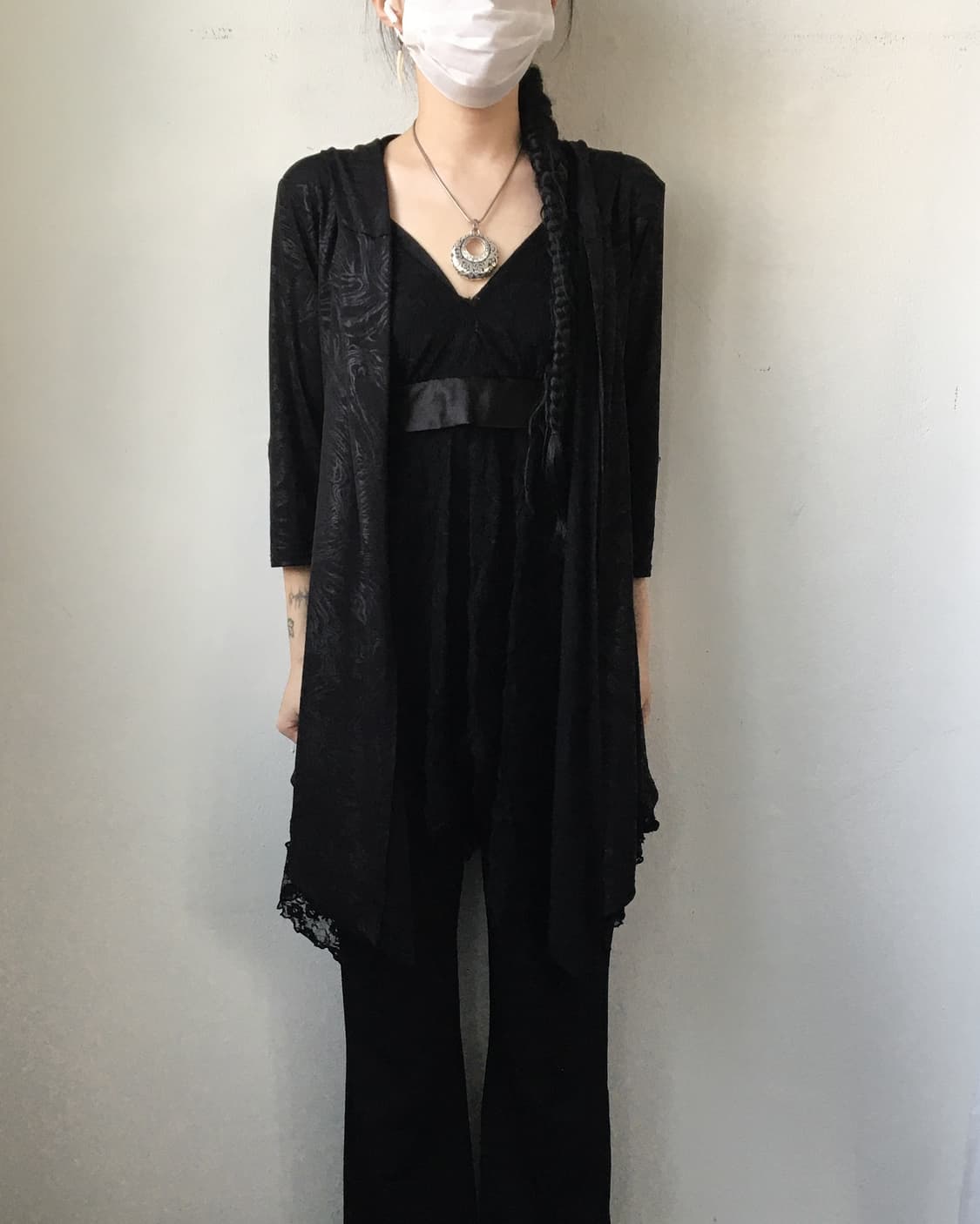 Berning sho pattern point drape hood ope 상품이미지6