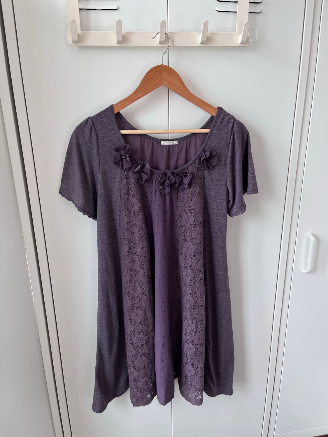 Petite flute 장미 펀칭 레이스 패치 원피스 상품이미지5