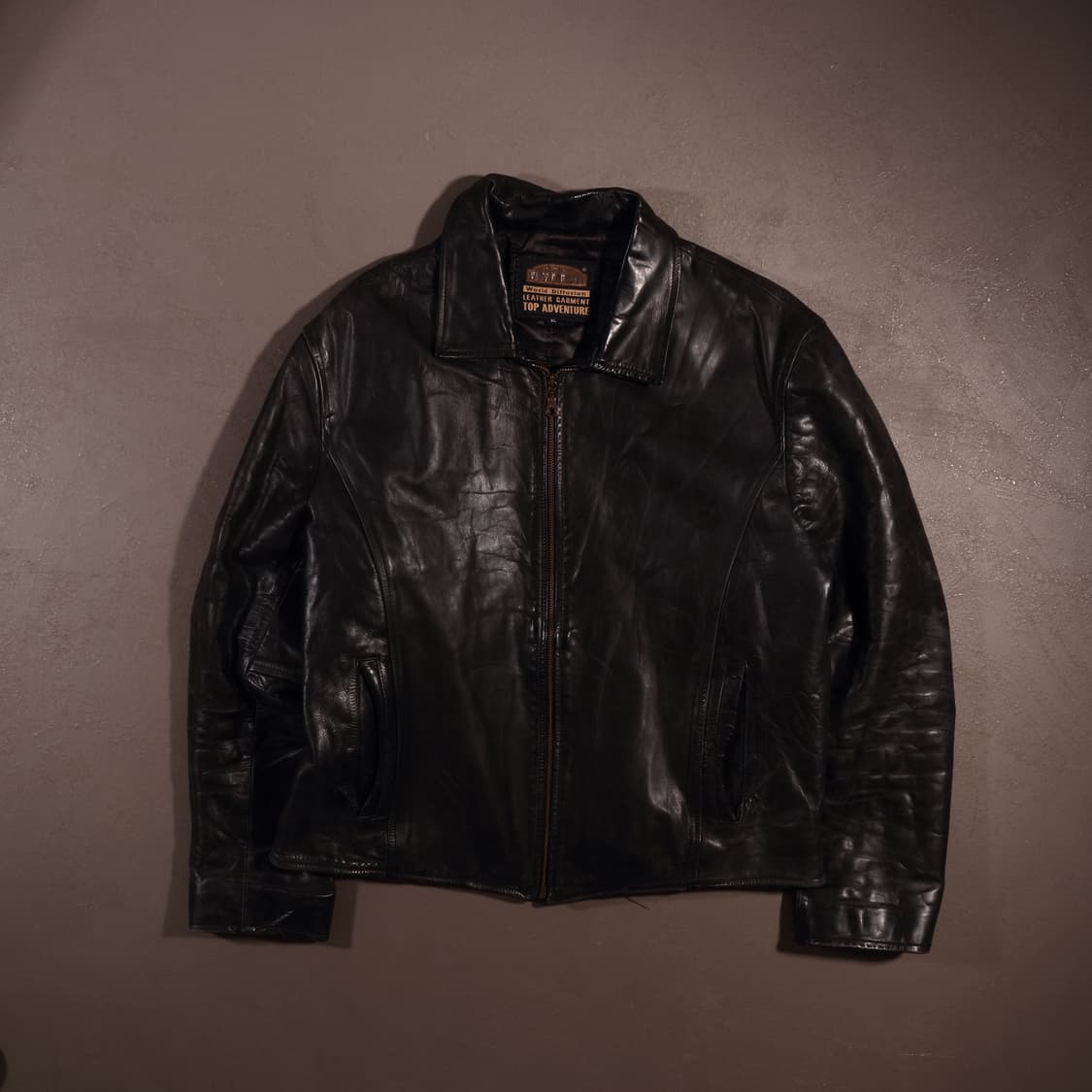 빈티지 레더 트러커 집업자켓 상품이미지1