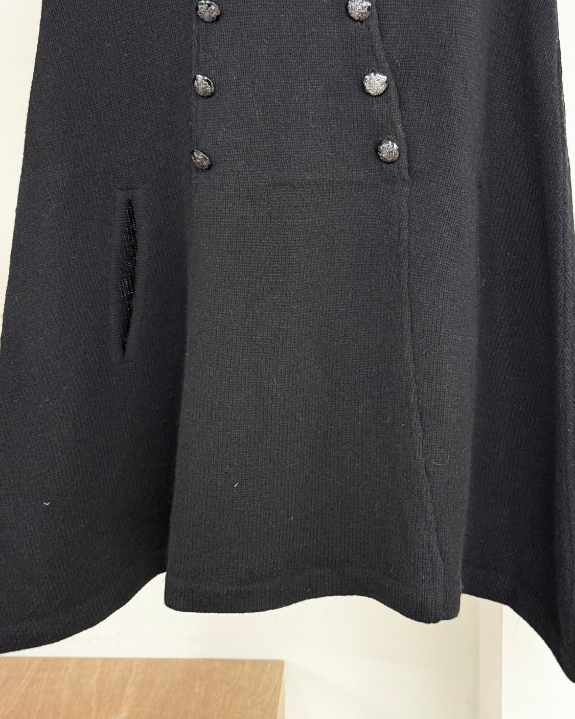 랄프로렌 블랙 울 케이프 버튼업 코트 상품이미지5