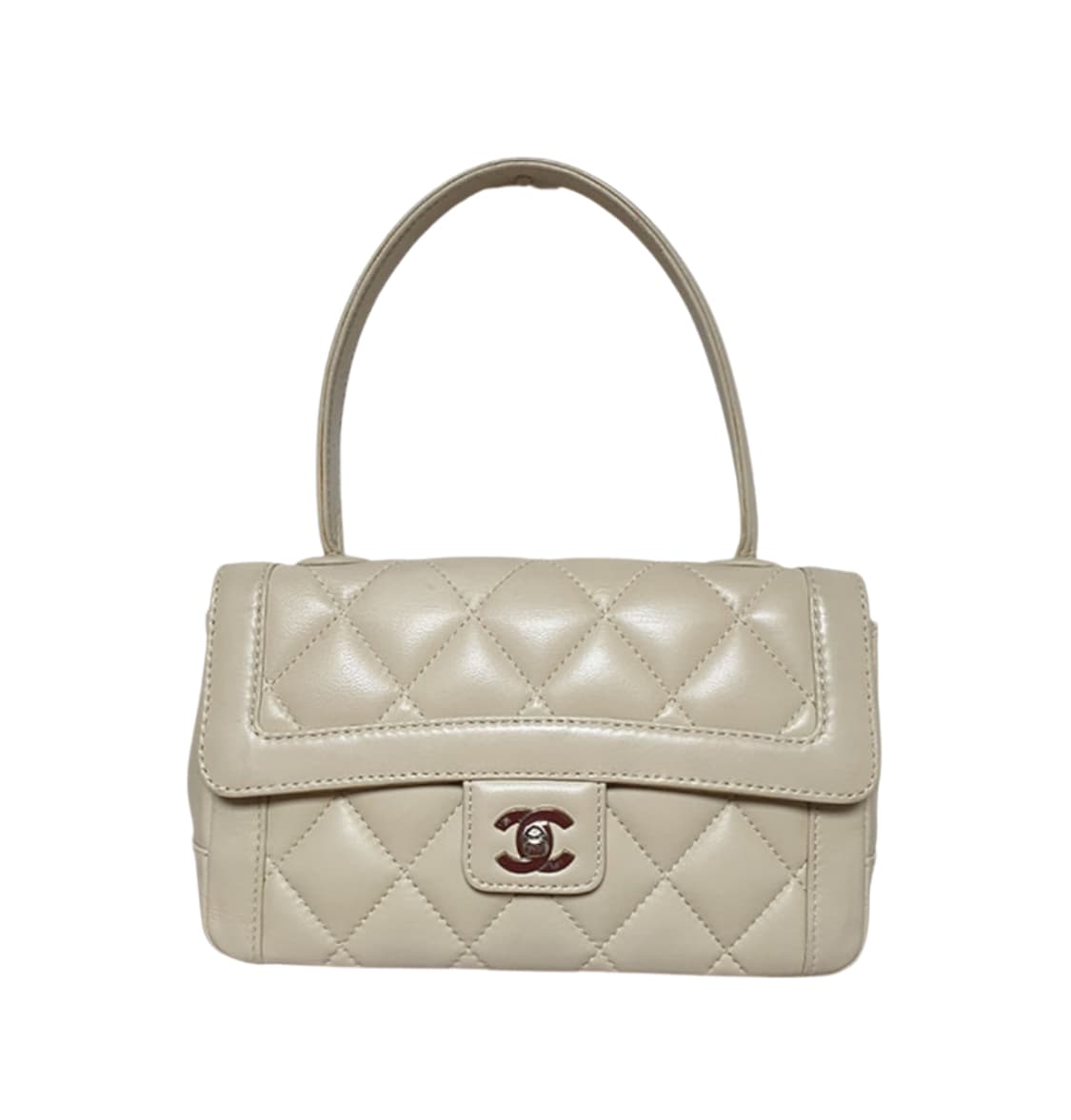 샤넬 빈티지 와일드 스티치 퀼팅 탑핸들 플랩백 상품이미지1