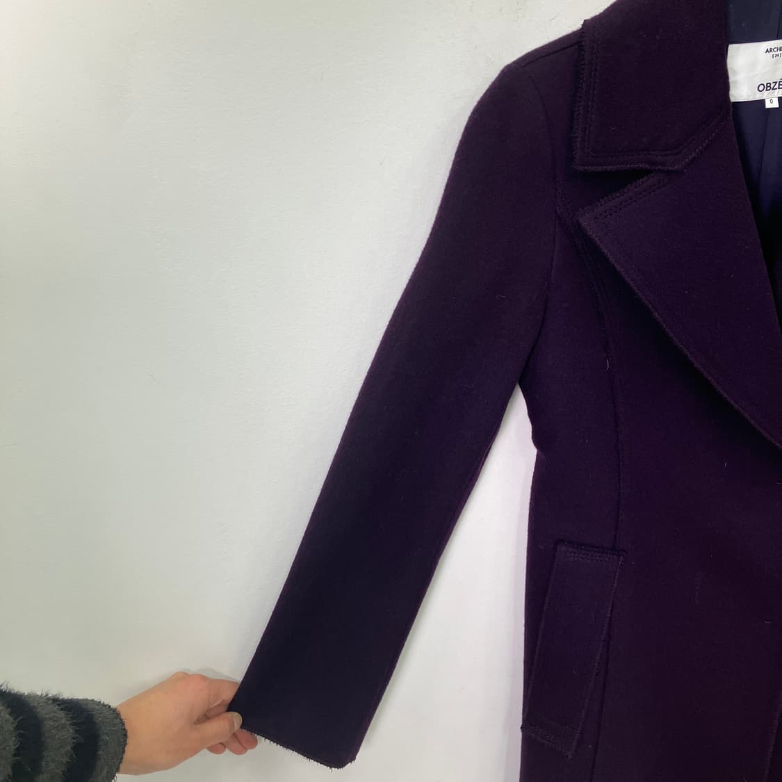 OBZEE 오브제 퍼플 울 롱코트 상품이미지5