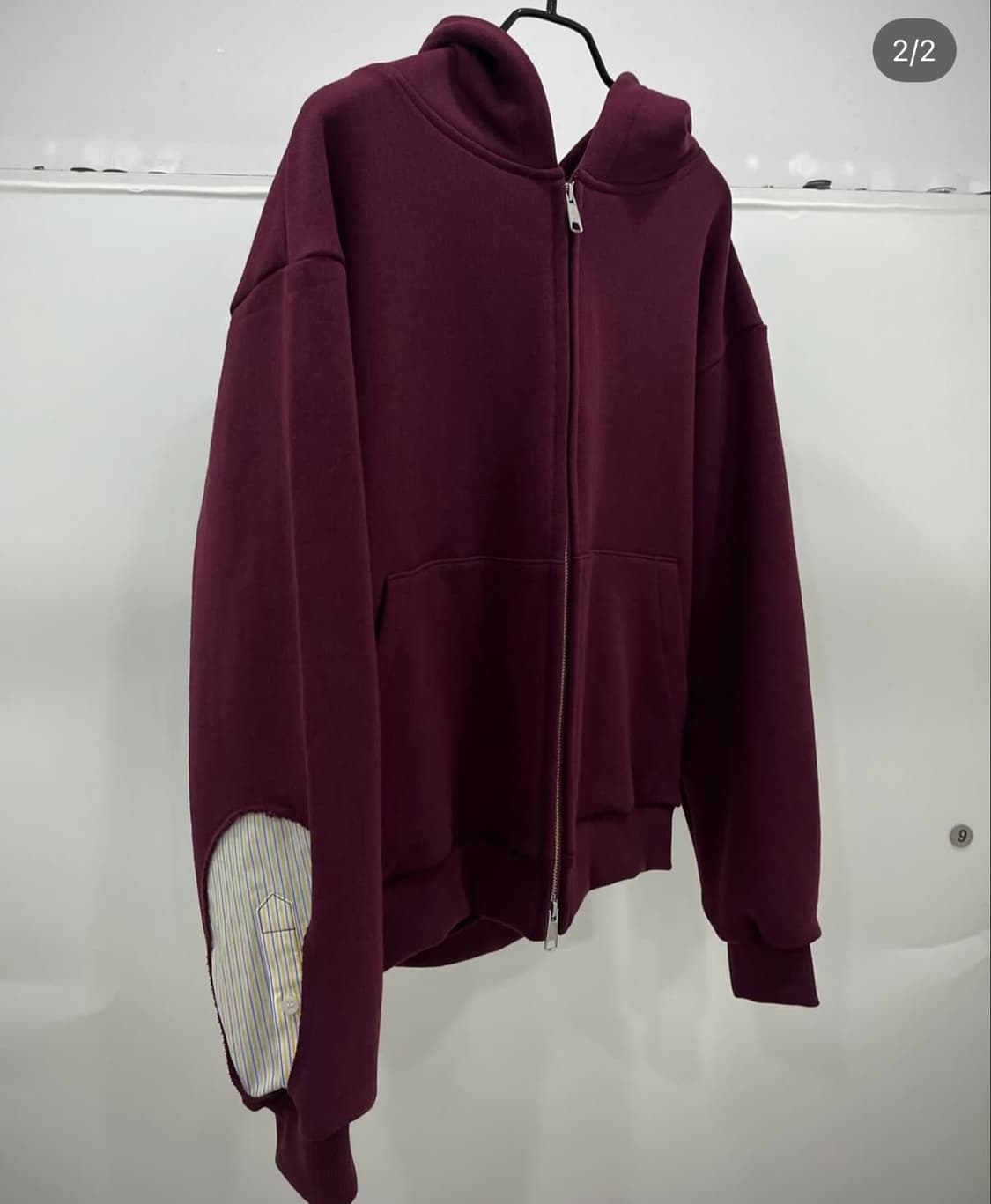 Yosuk balance hoodie zip-up burgundy 상품이미지1