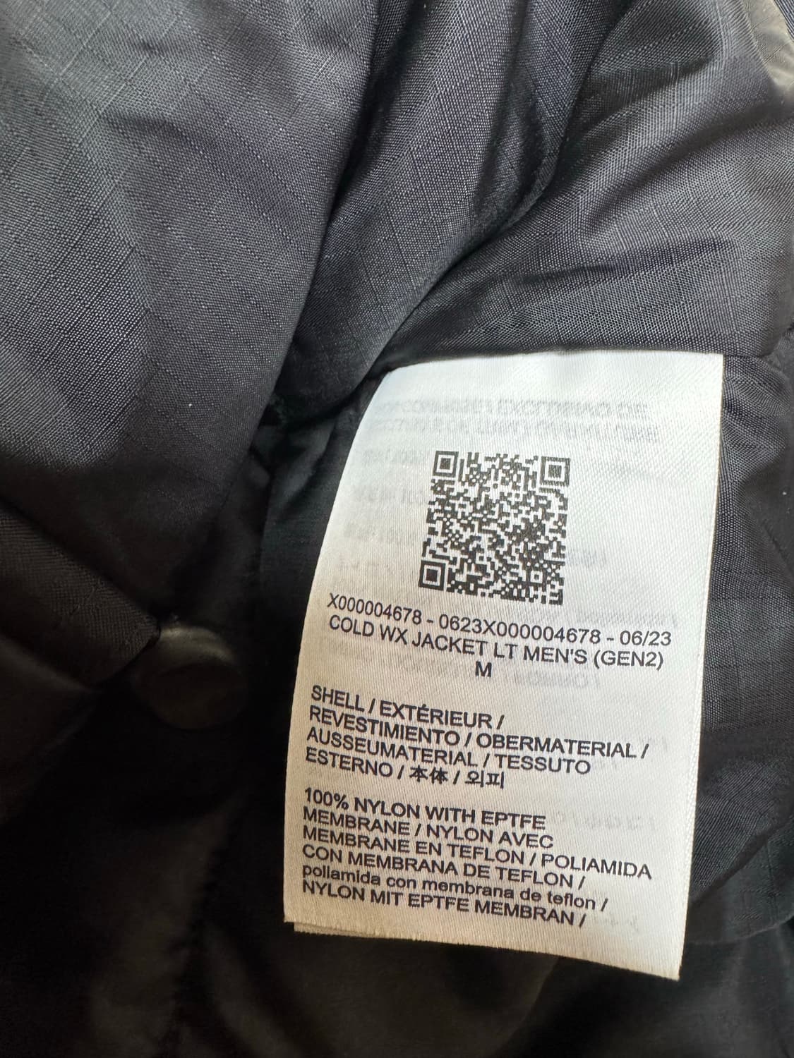 [M] 아크테릭스 리프 콜드 WX LT gen2 논후디 블랙 상품이미지7