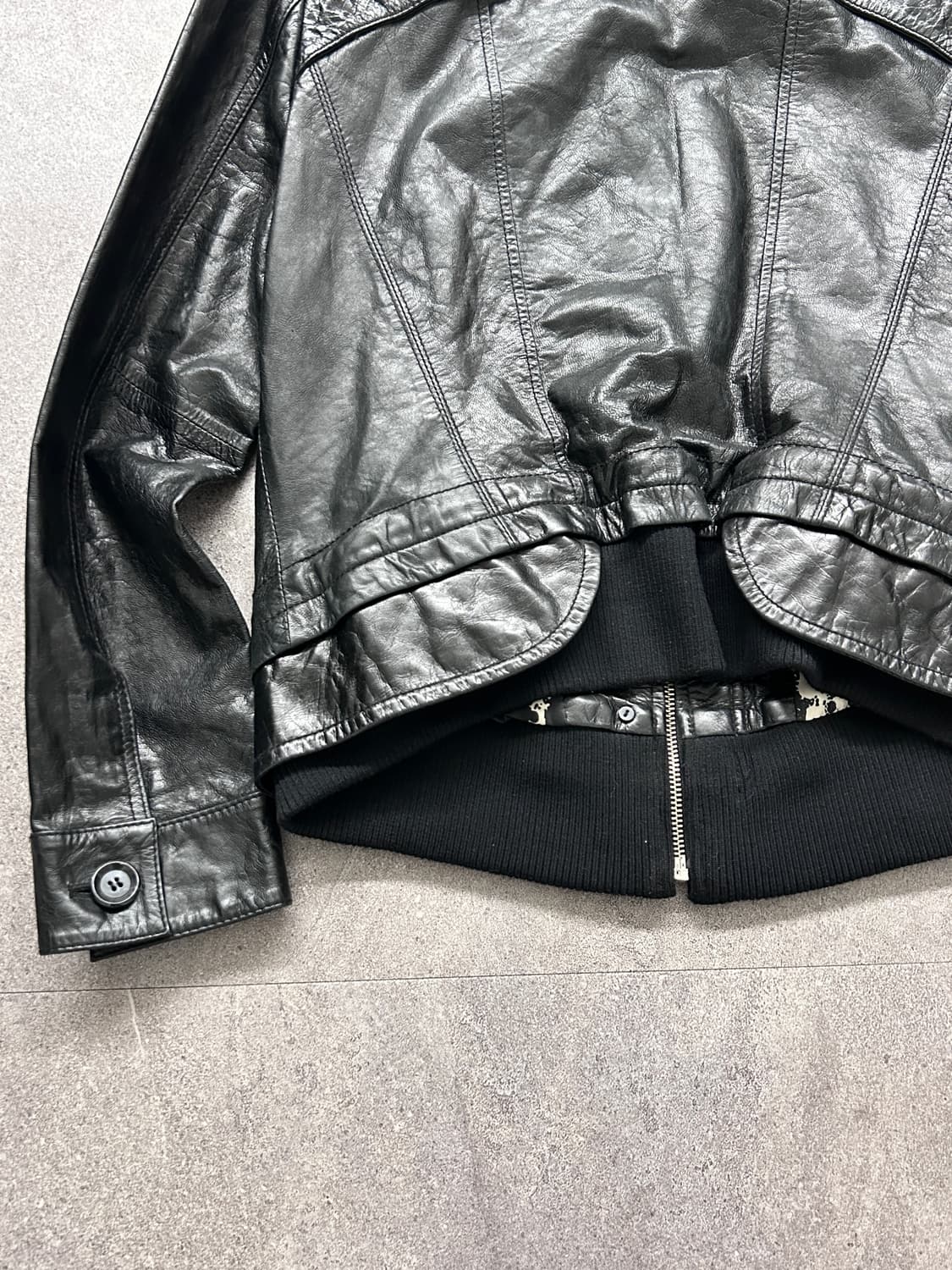 Elahoya 사선 램스킨 자켓 상품이미지6