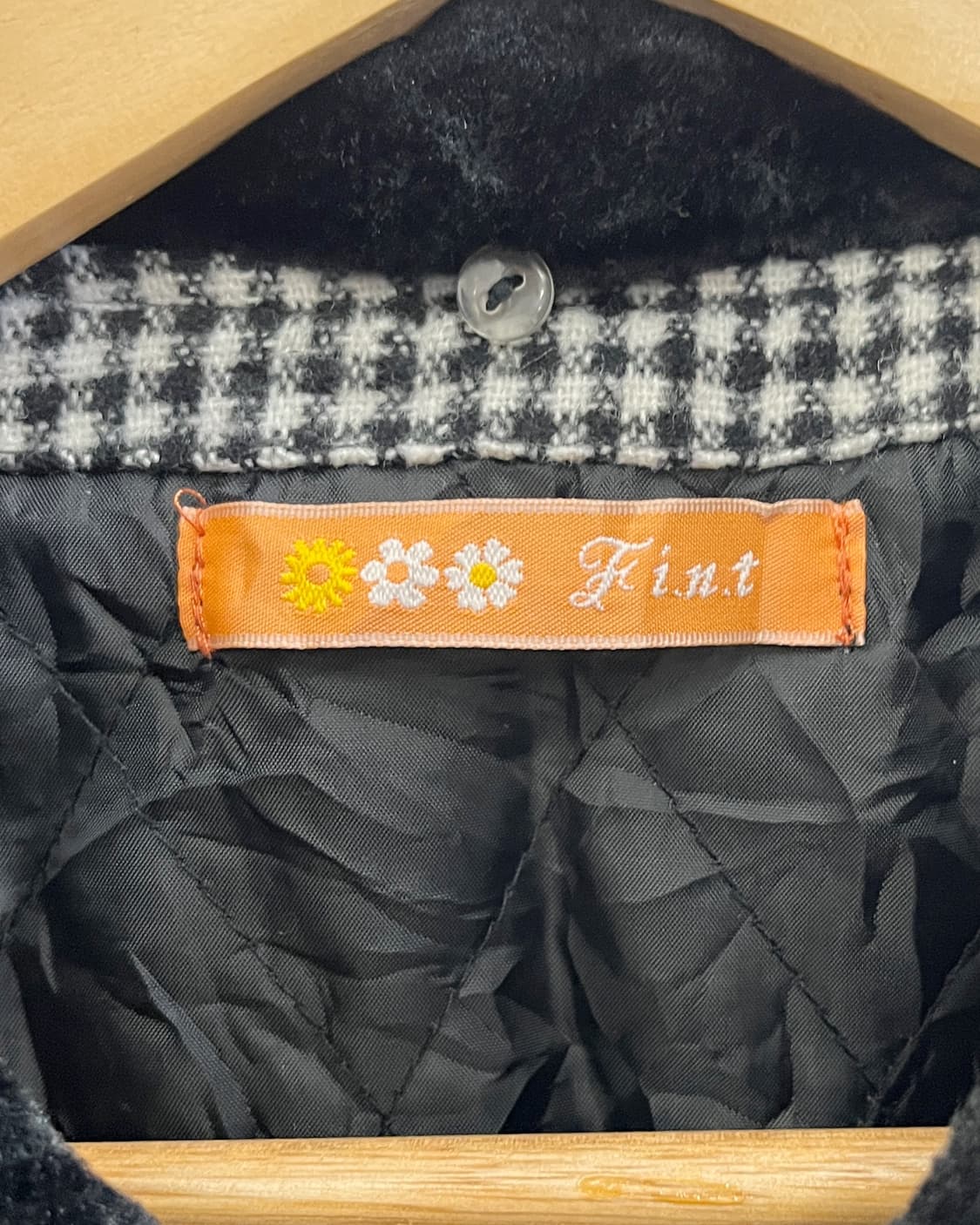 올드 빈티지 체크패턴 크롭 퍼 자켓 상품이미지9