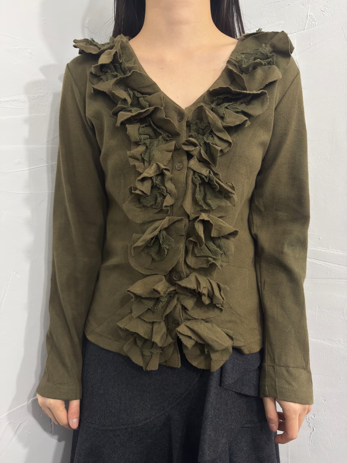 frill design knit cardigan 상품이미지1