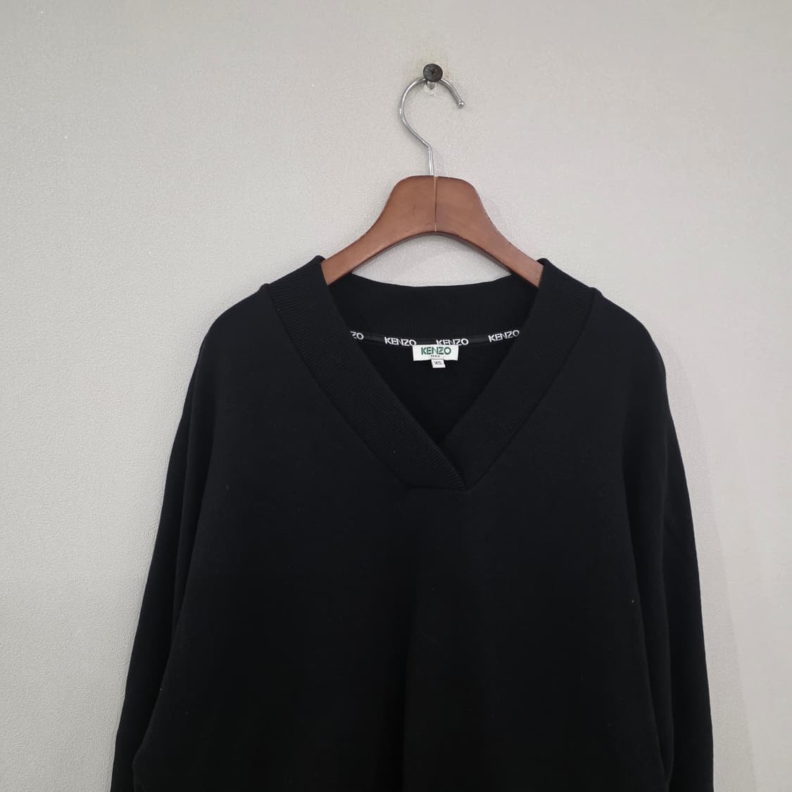 KENZO 겐조 블랙 V넥 롱 원피스 XS 상품이미지4