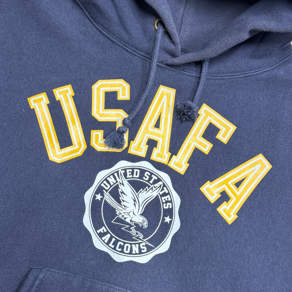 챔피온 빈티지 리버스위브 USAFA 네이비 후드 L 상품이미지3