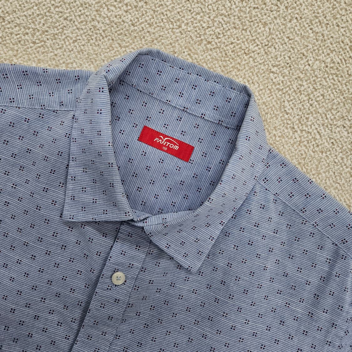 [100] 팬텀 블루 면 카라 긴팔 남방 셔츠 1209J1 상품이미지2