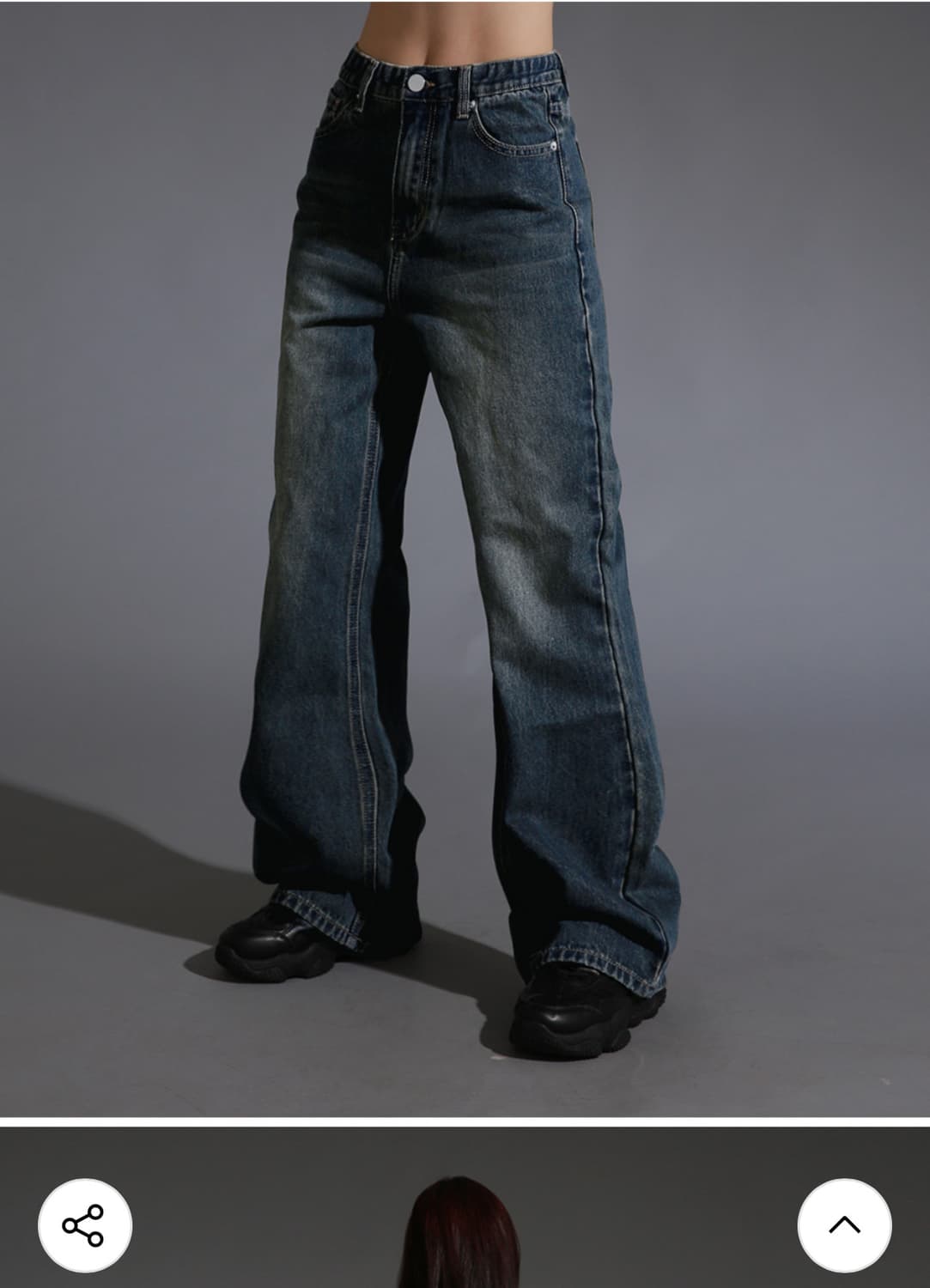 새상품 빈티지 워싱 세미부츠 데님 상품이미지2