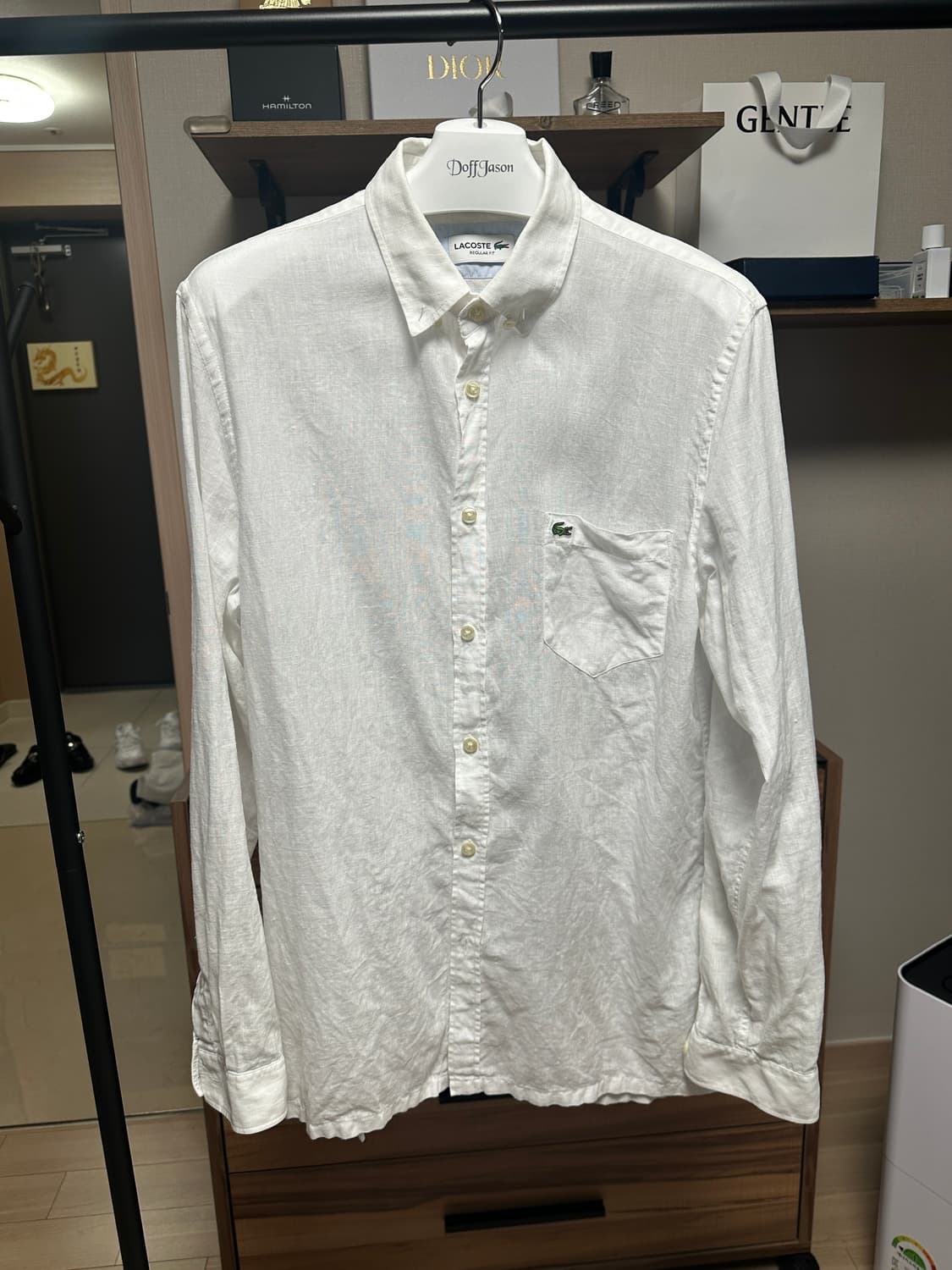 라코스테 린넨 100% 셔츠 화이트 (100)   상품이미지8