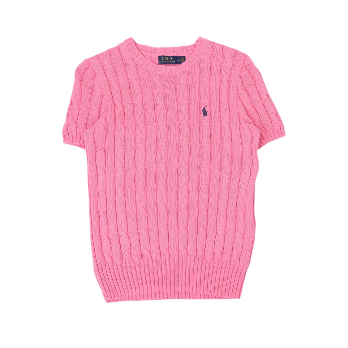 폴로 랄프로렌 핑크 케이블 반팔 니트 상품이미지1