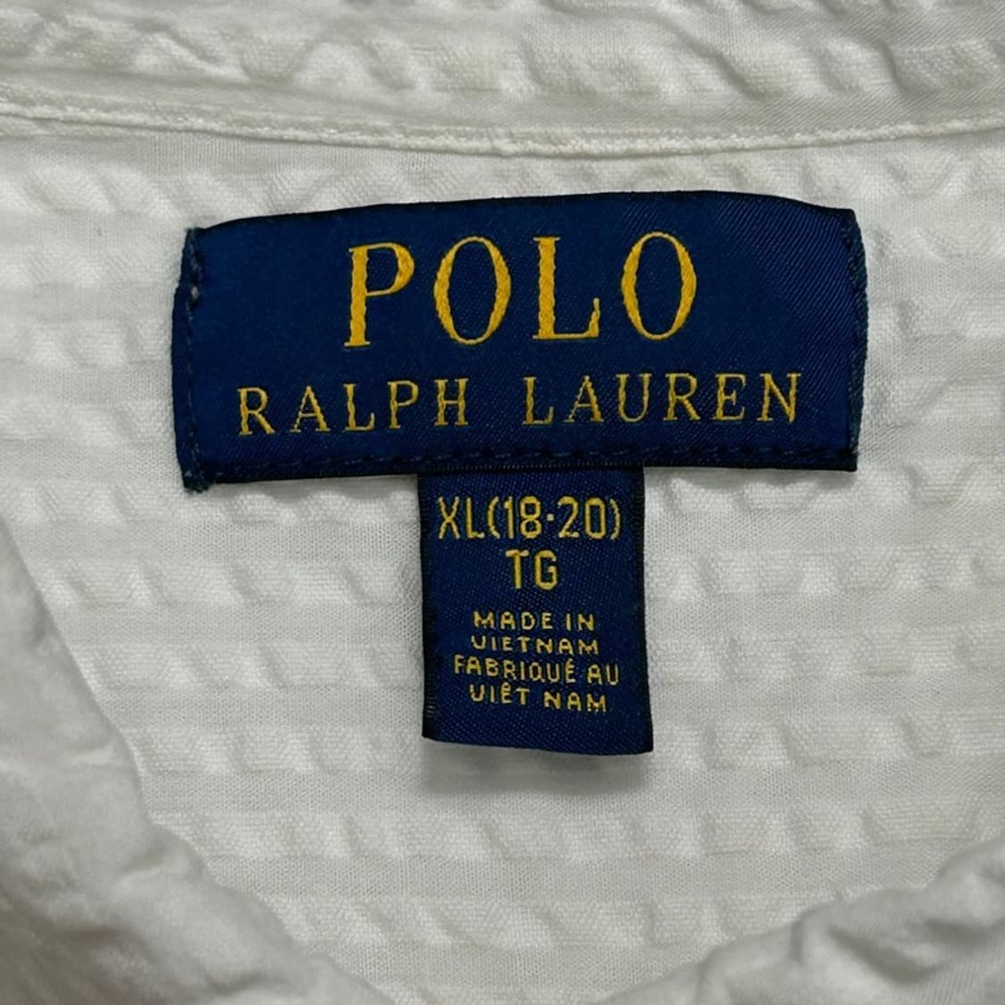 RALPH LAUREN 보이즈 시어서커 셔츠 화이트 XL 상품이미지6