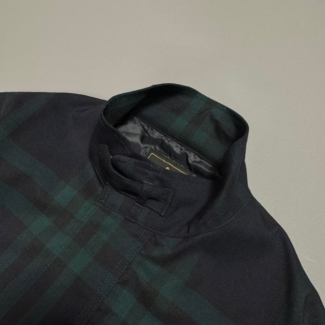 히스테릭글래머 네이비 그린 믹스컬러 체크 패턴 집업 하프 코트 자켓 상품이미지5