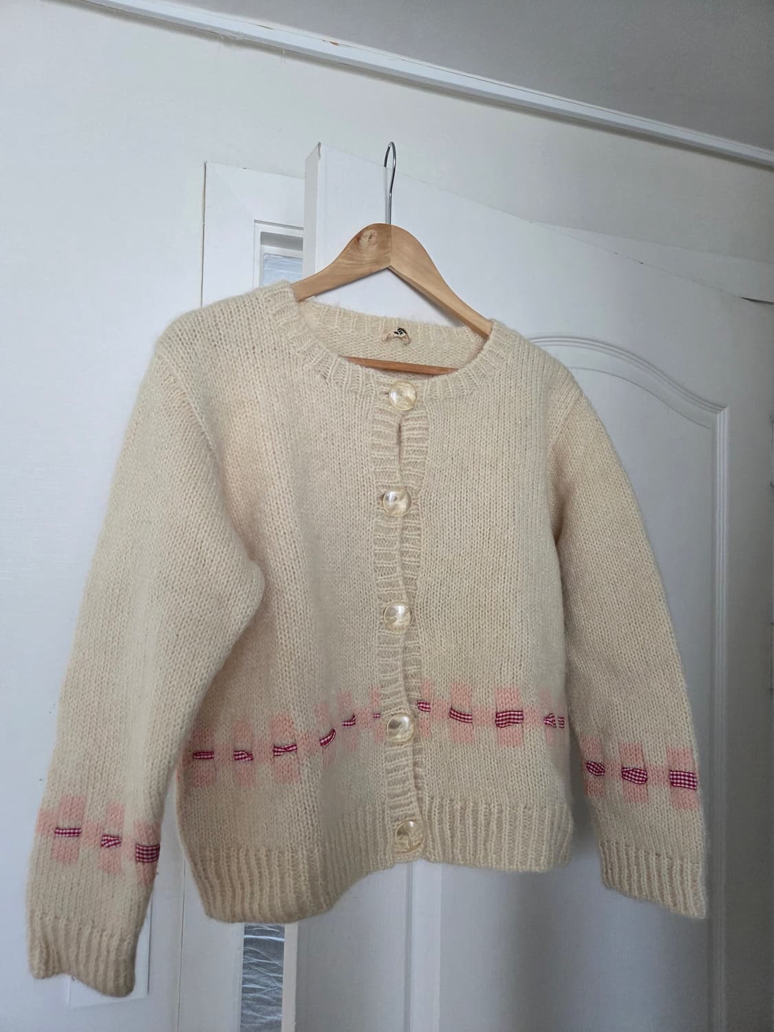 빈티지 아이보리 니트 가디건 상품이미지1