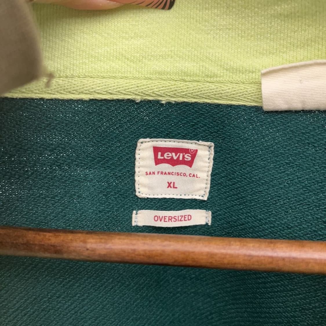 리바이스 레트로 컬러블럭 오버사이즈 반집업 맨투맨 XL C08159 상품이미지5