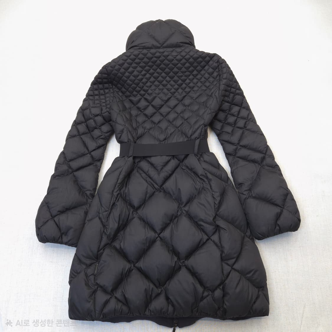 몽클레어 블랙 벨티드 퀼팅 패딩 코트 상품이미지2