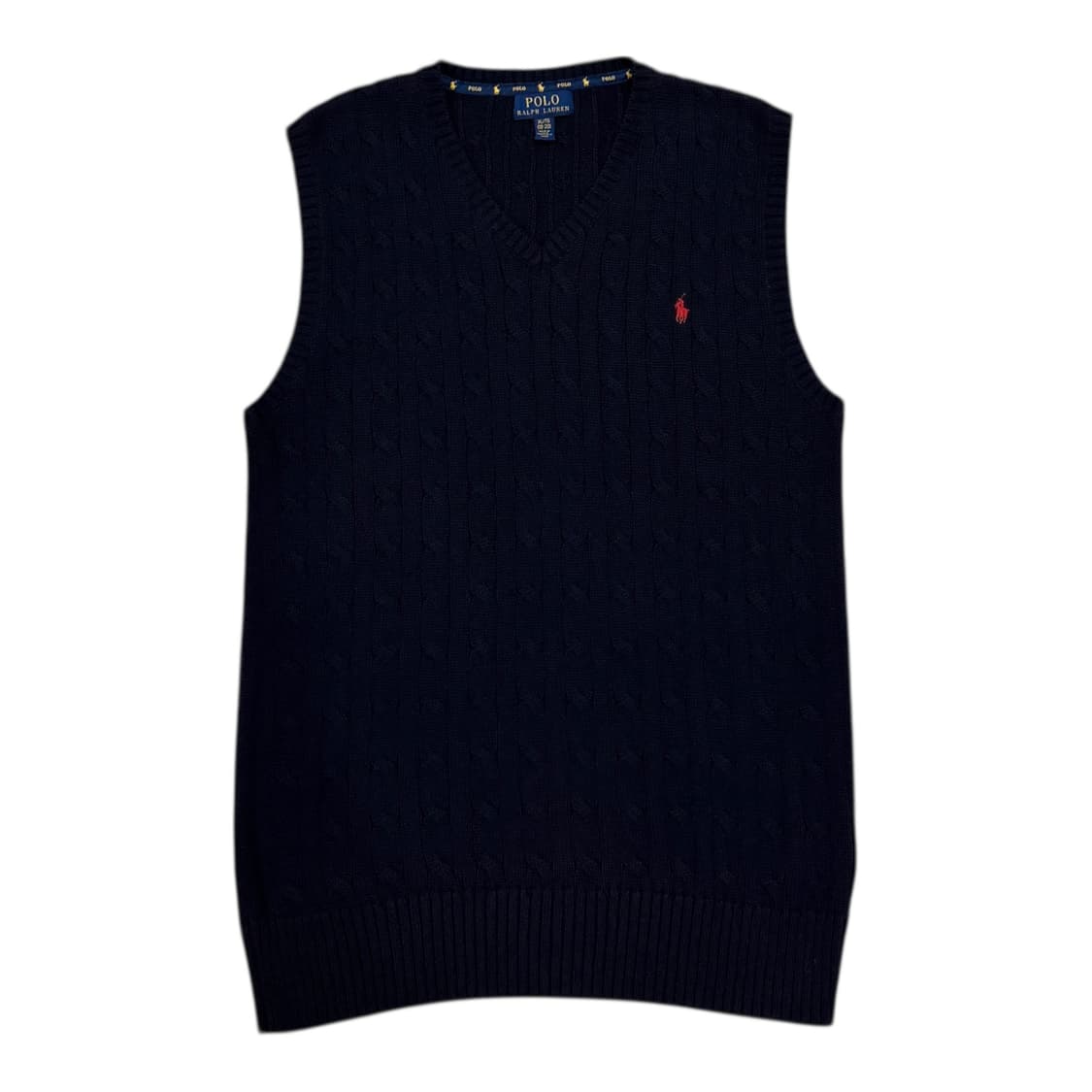폴로 랄프로렌 케이블 니트 조끼 베스트 네이비 XL 상품이미지1