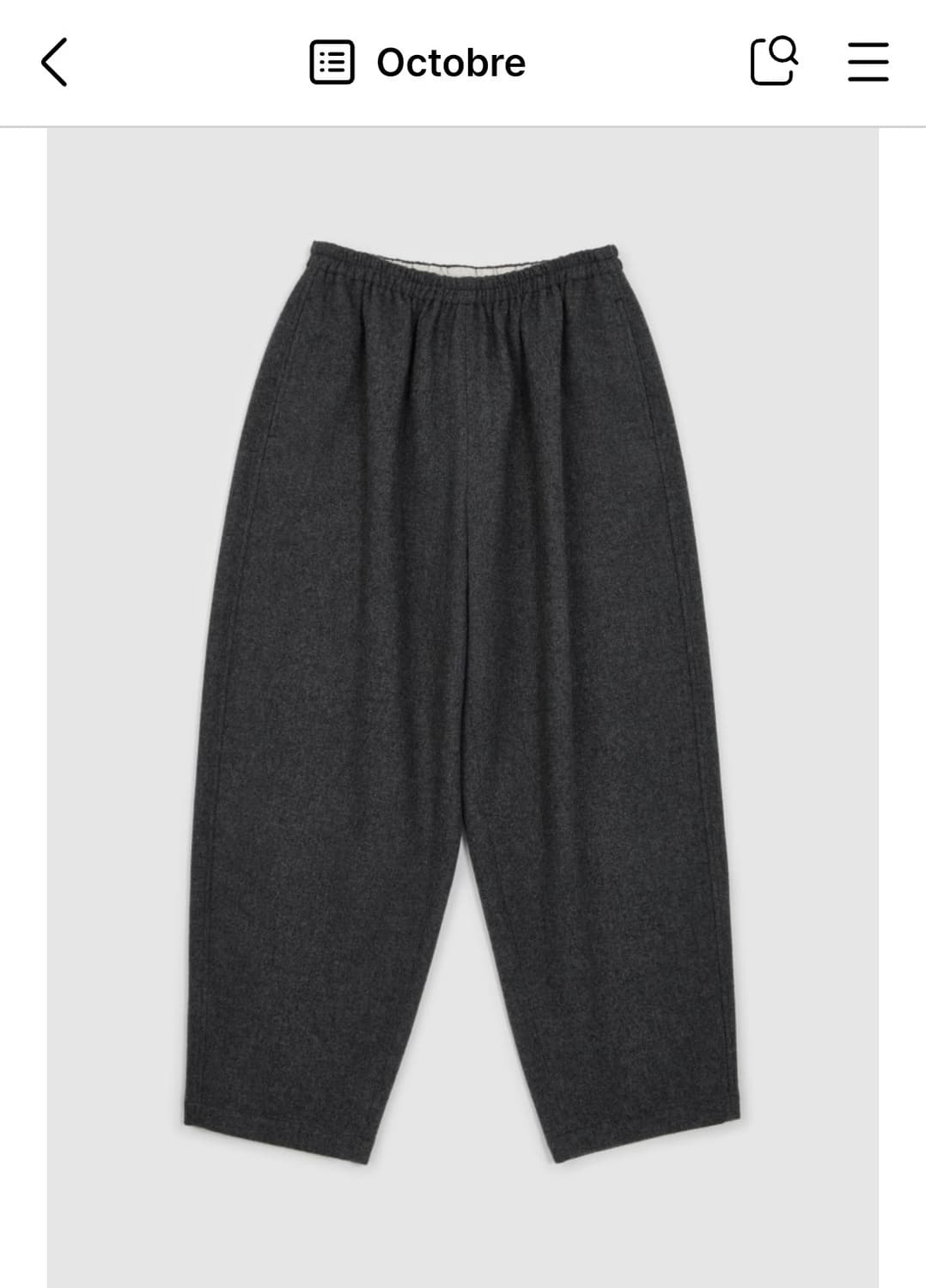 악토브헤(octobre) flannel pants - 차콜 상품이미지7