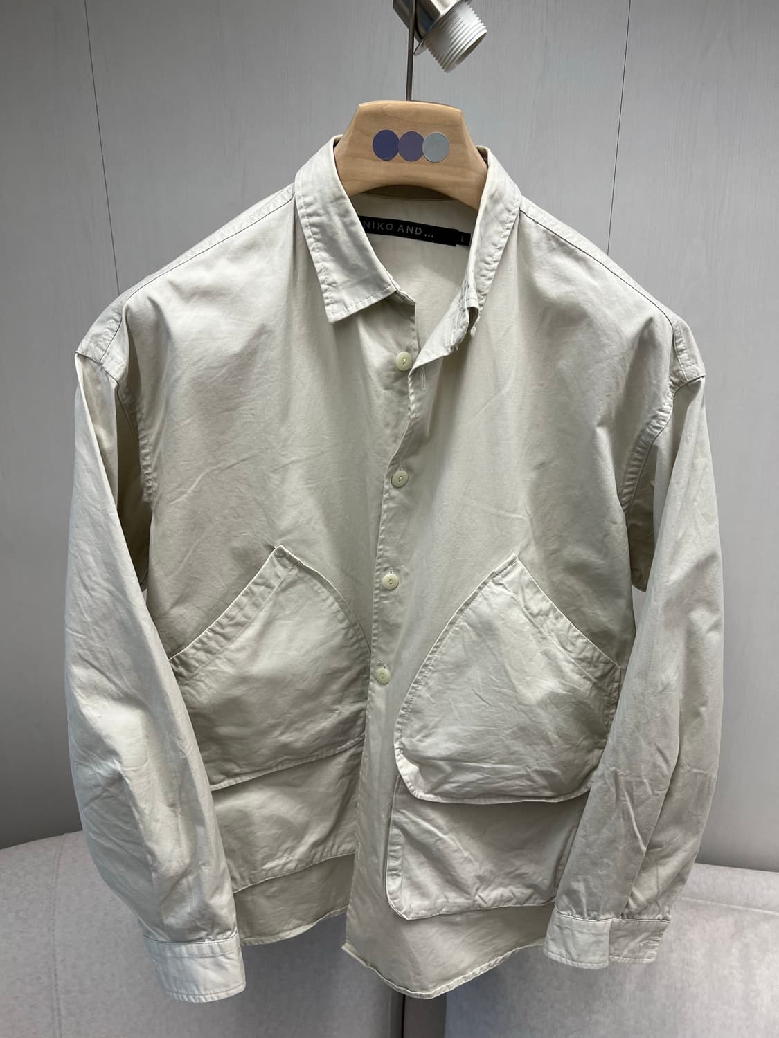 니코앤드 아이보리 코튼 셔츠 자켓  상품이미지3