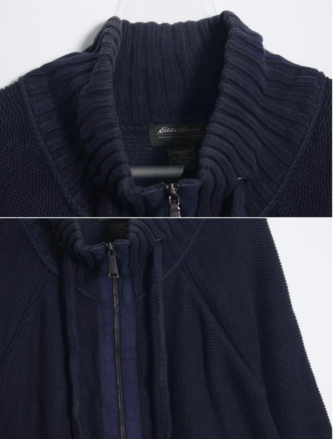 에디바우어 빈티지 니트 집업 네이비 상품이미지2