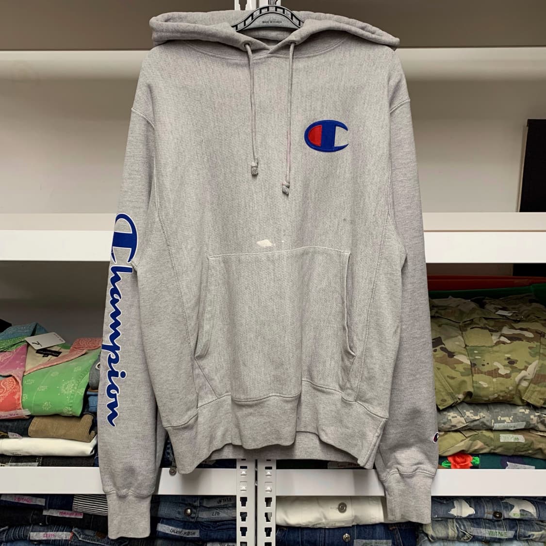 [L] 챔피온 빅 사이드 로고 리버스위브 후디 상품이미지2