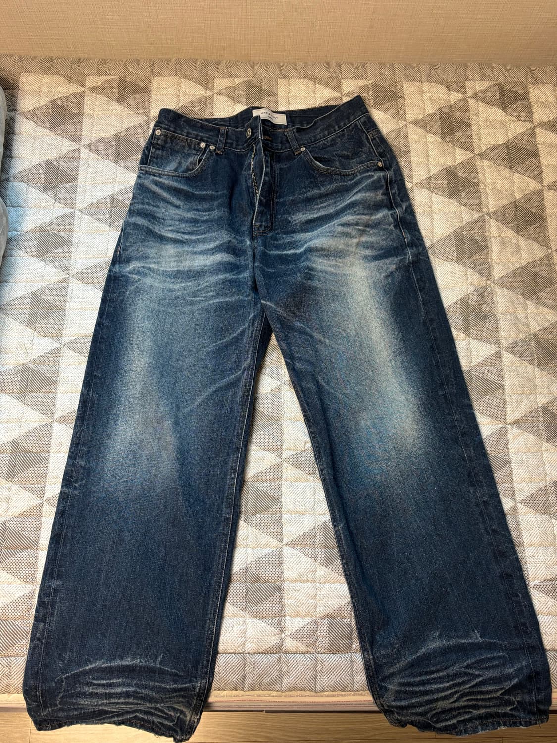 애프터프레이 와이드 링크 워시드 데님 진스 인디고 M 상품이미지3