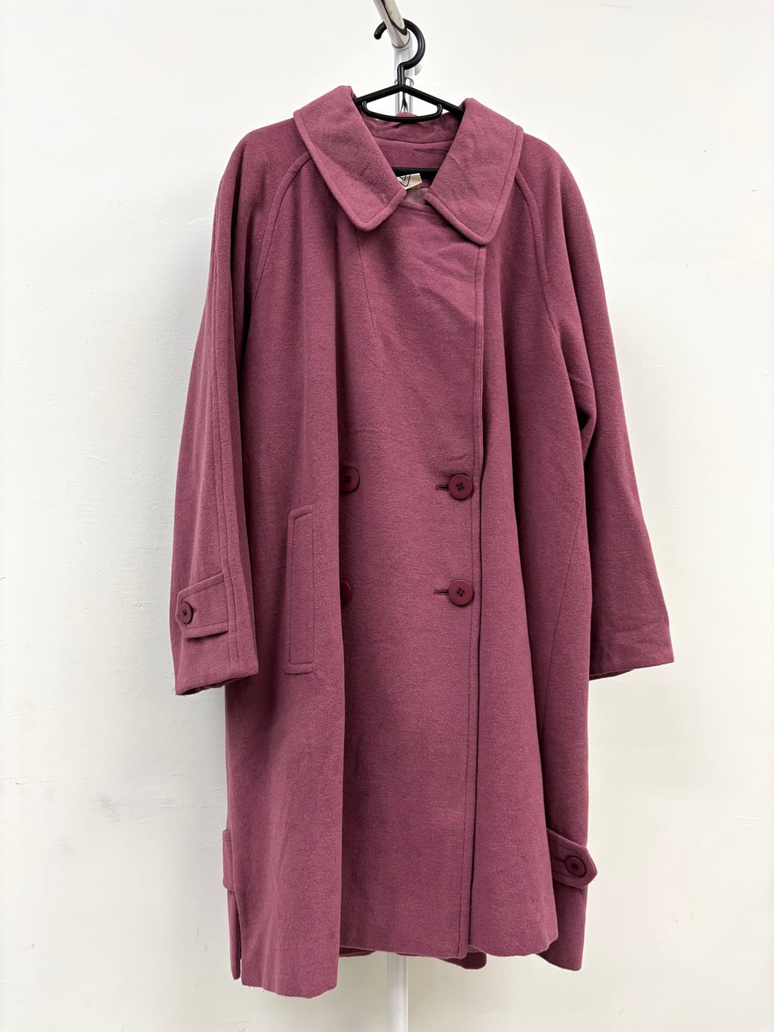 빈티지 울 95% 핑크 더블 코트 상품이미지2