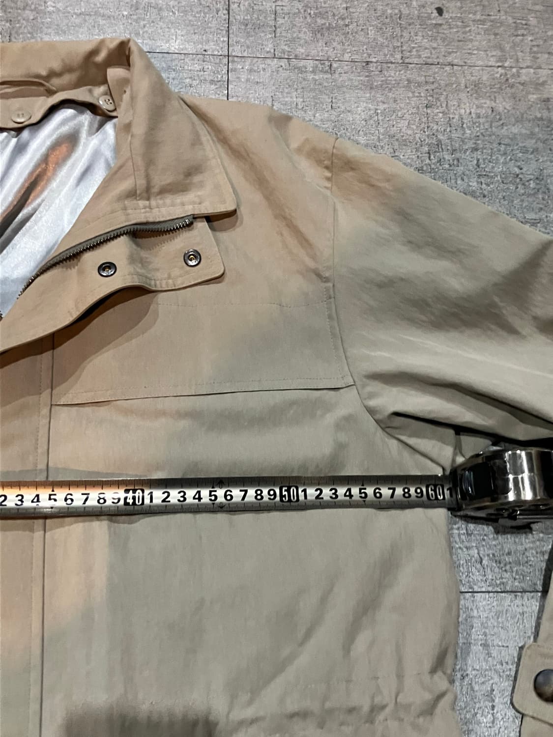 일본빈티지 올드스쿨아메카지 혁오풍 누빔 사파리트렌치코트 상품이미지3