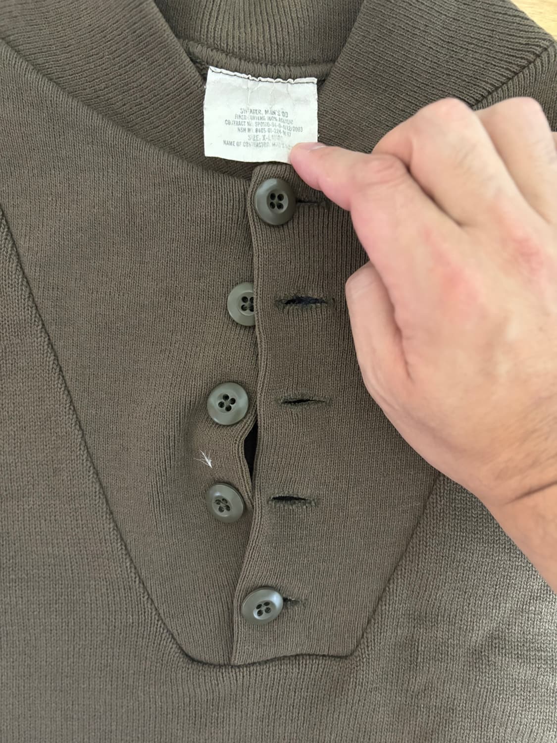 미군 빈티지 헨리넥스웨터(XL) 상품이미지3