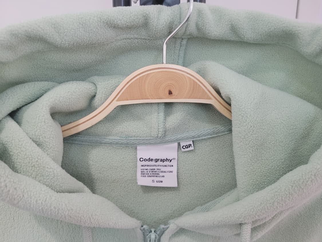 코드그라피 Codeography 오버사이즈 플리스 후드 집업 S 상품이미지2