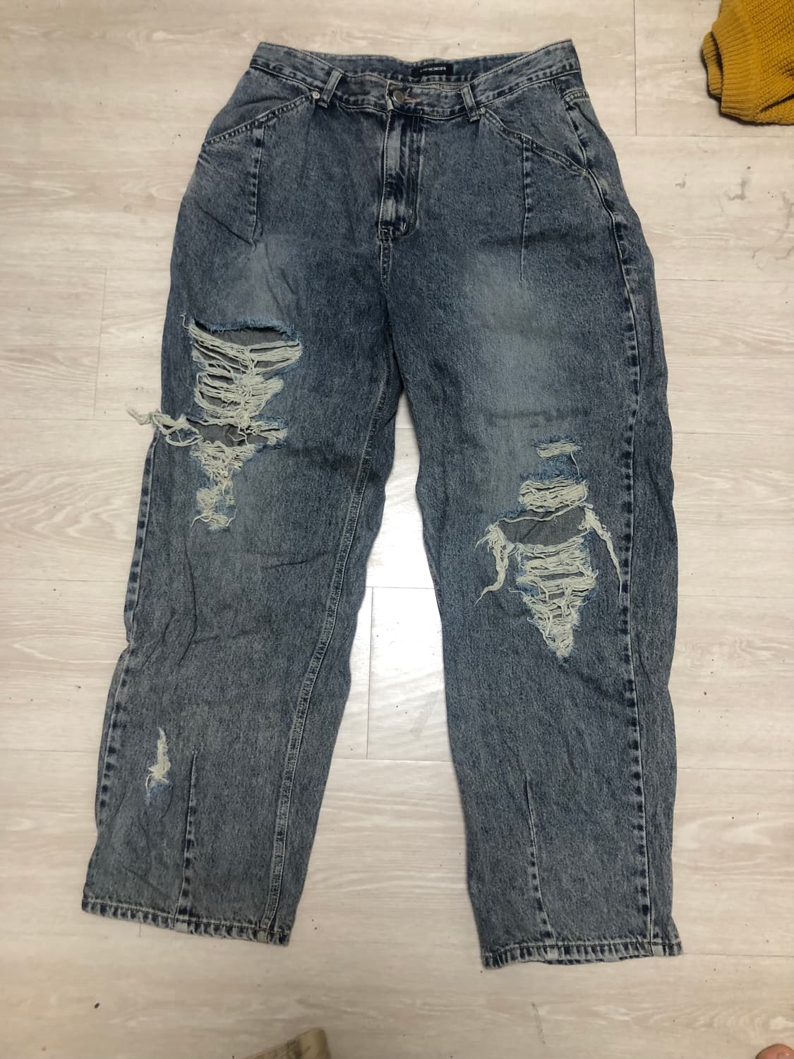 오더아카이브 커브드 디스트로이드 청바지 32 사이즈 상품이미지1