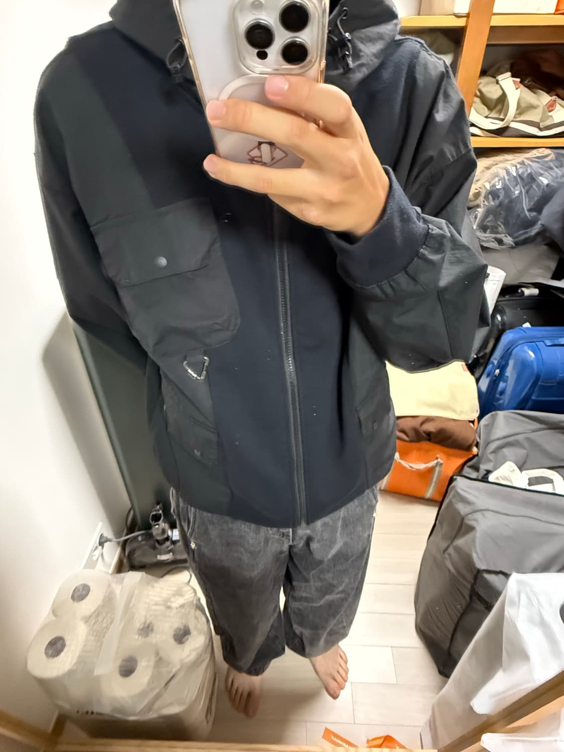 팬필드 포켓 스웻트자켓 바람막이 상품이미지4