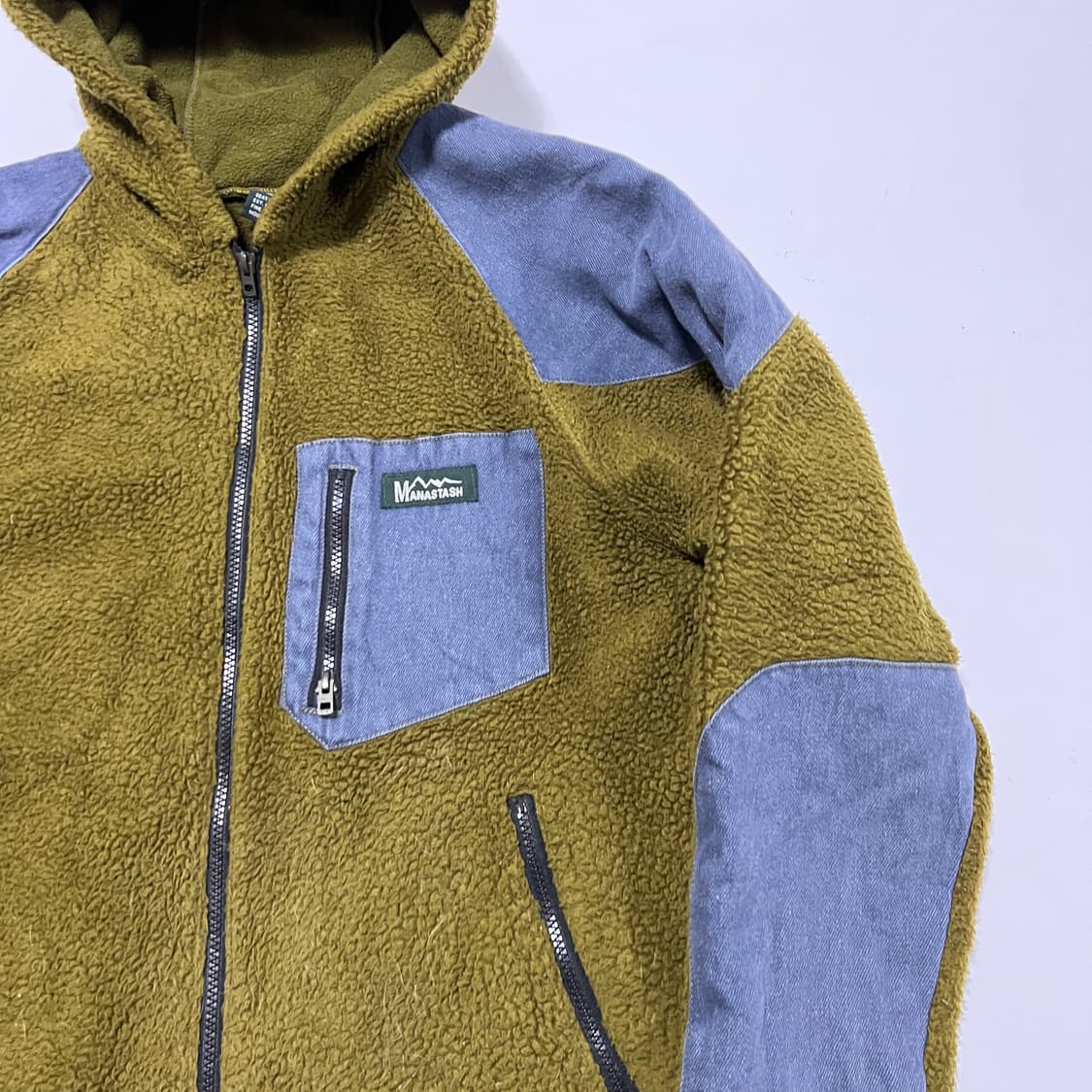마나스타쉬 카키 후드플리스 상품이미지3