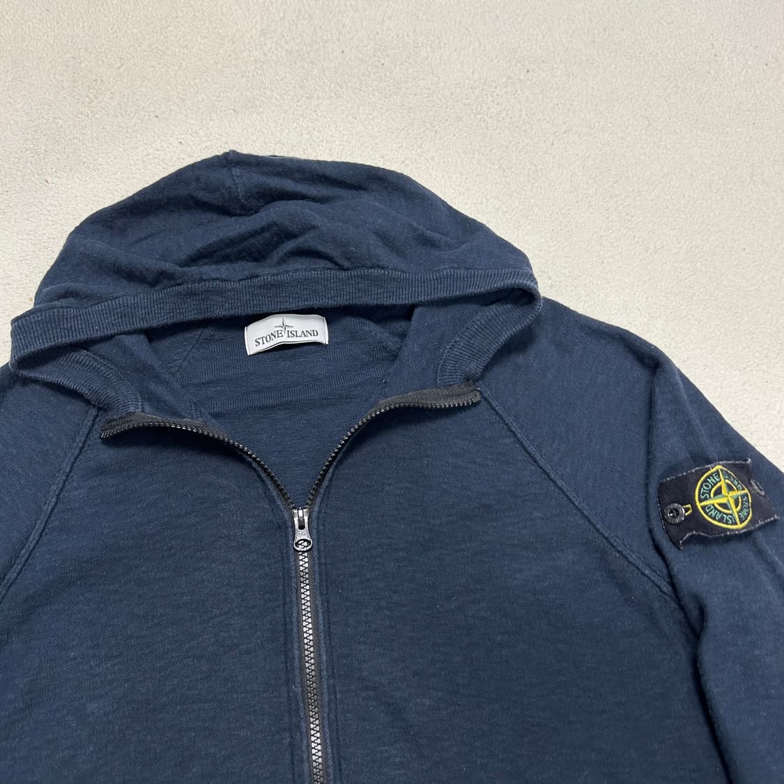 Stone Island Navy Knit Hoodie Zip-Up  상품이미지5