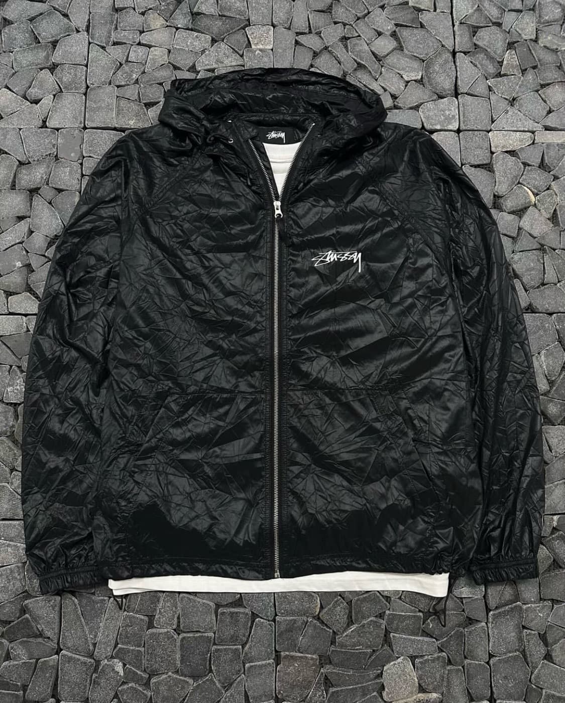 Stussy 스투시 비치 쉘 링클 나일론 자켓 블랙 바람막이 상품이미지2