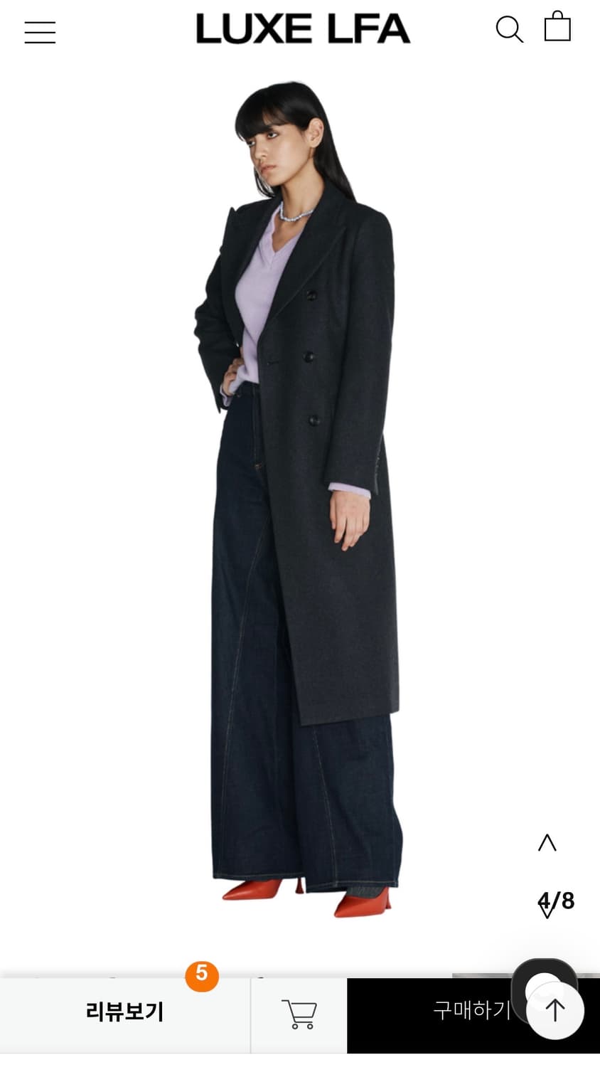 JEUNE 차콜 더블 울 롱코트 S 상품이미지2