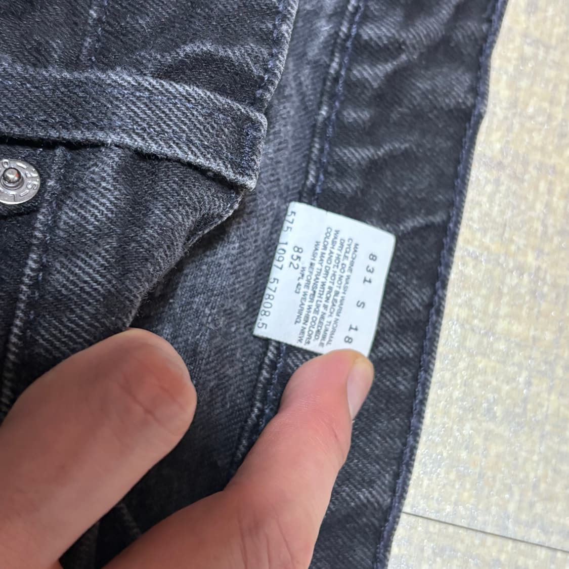 90s USA🇺🇸 리바이스 505 오렌지 탭 블랙 흑청 데드스탁 상품이미지4