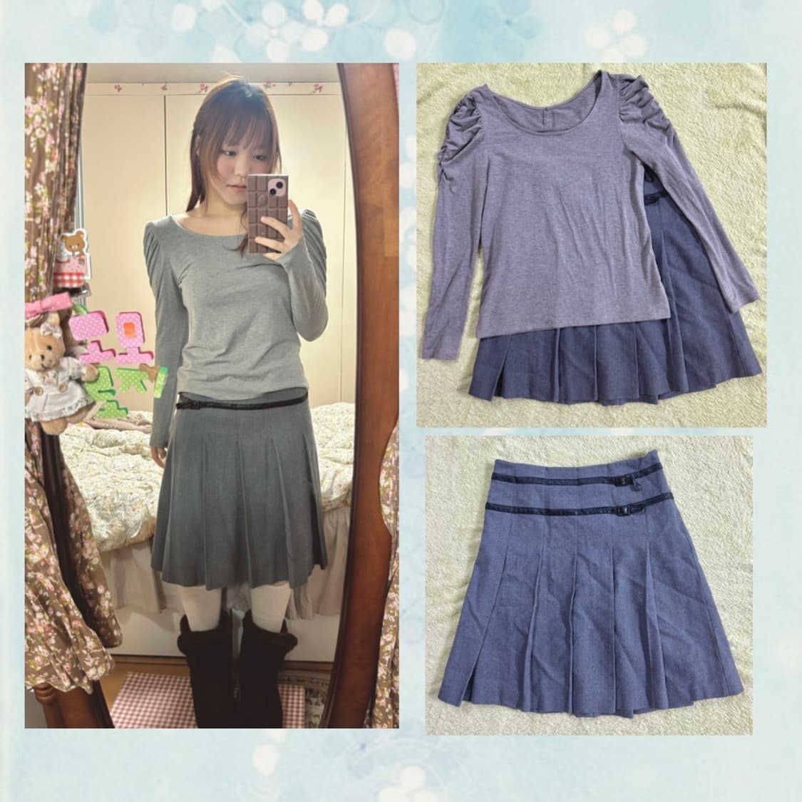 모리걸 둥근 카라 코트 + 단가라 단정 모리코디세트 상품이미지5