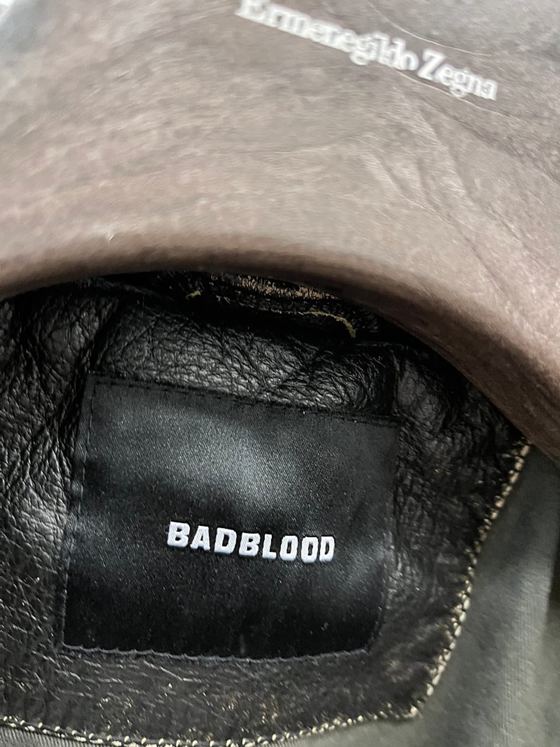 95-100) 배드블러드 크랙 레더 바이커자켓  상품이미지6