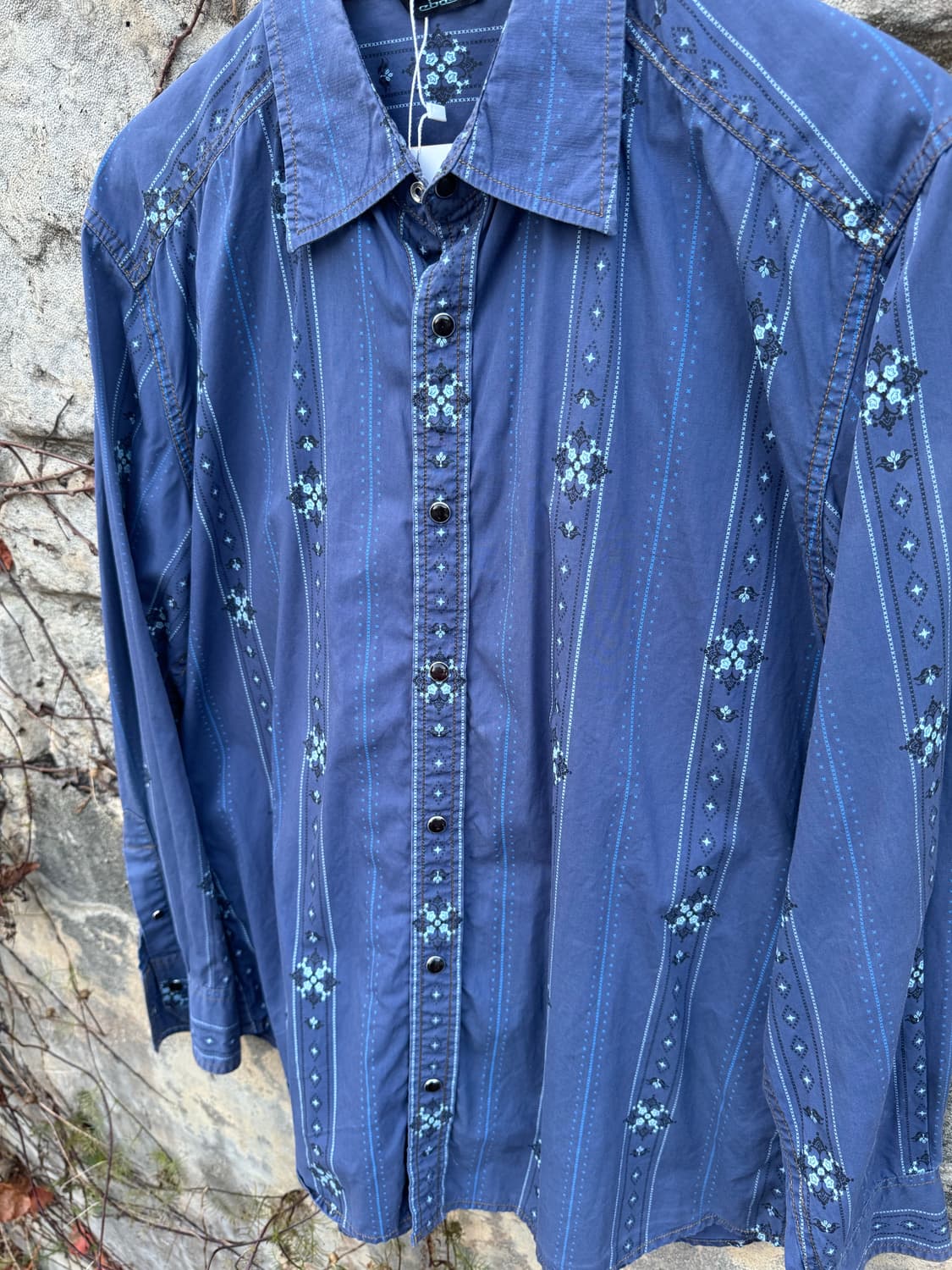 일본 빈티지 에스닉 패턴 웨스턴 셔츠 XL 상품이미지3