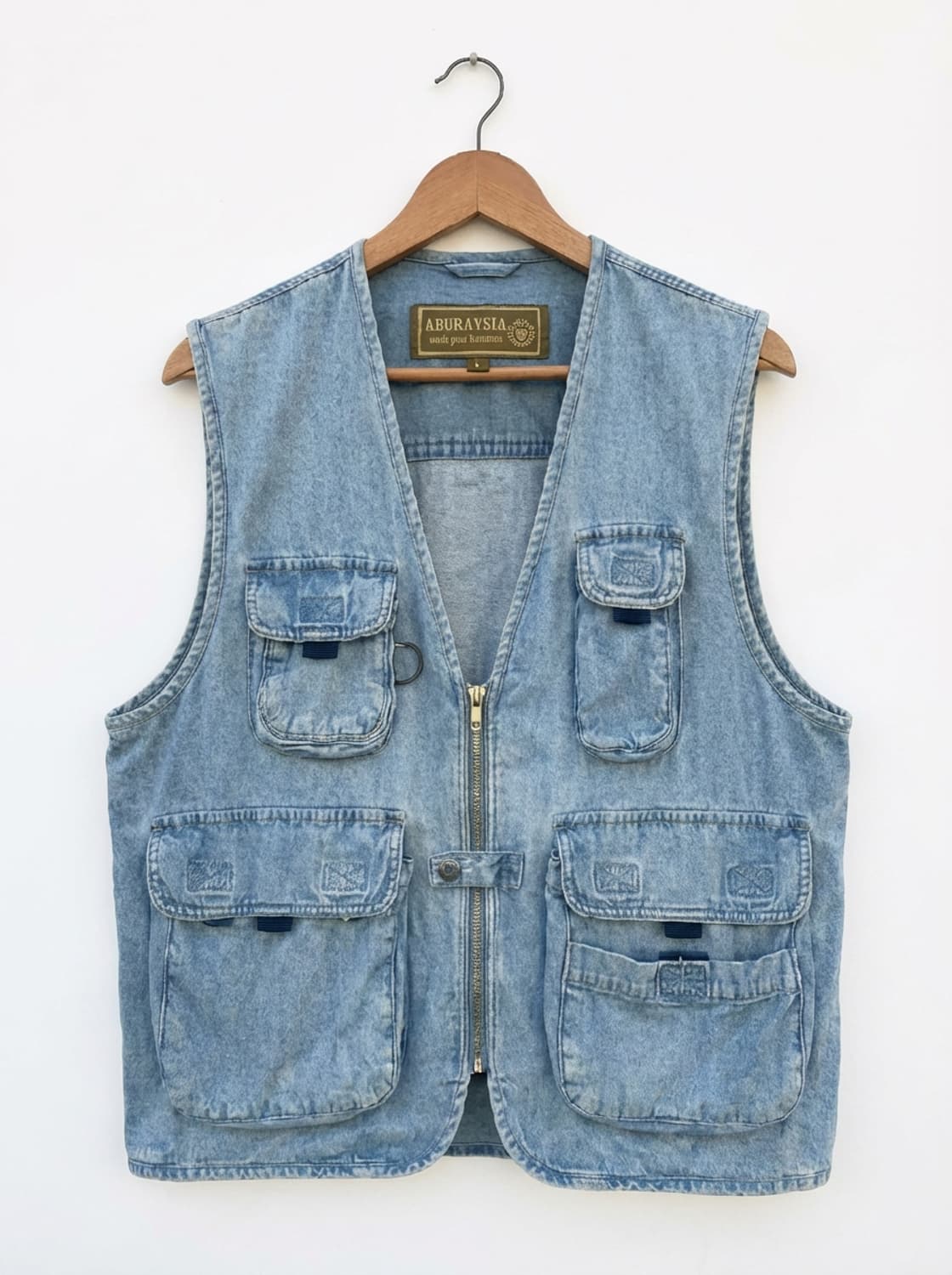 🔥 희귀 빈티지 일본 ABURAYSIA 낚시 데님 조끼 (1990년대) 상품이미지1