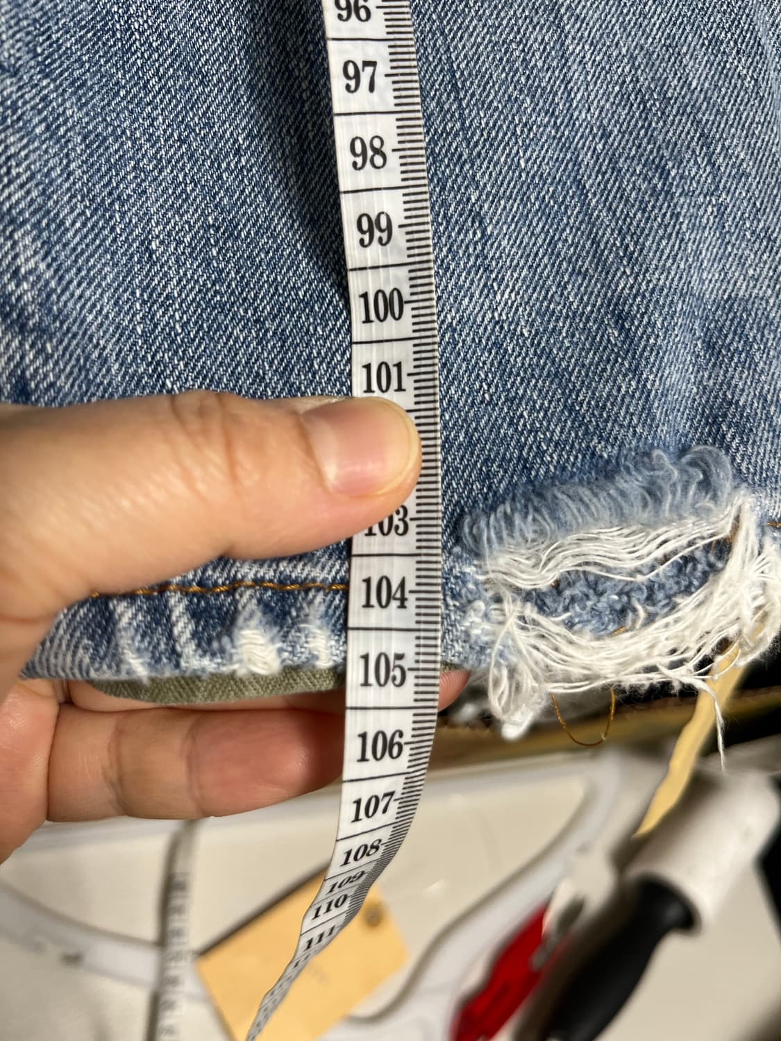 데님앤서플라이 데미지 워싱 패치워크 청바지 상품이미지6