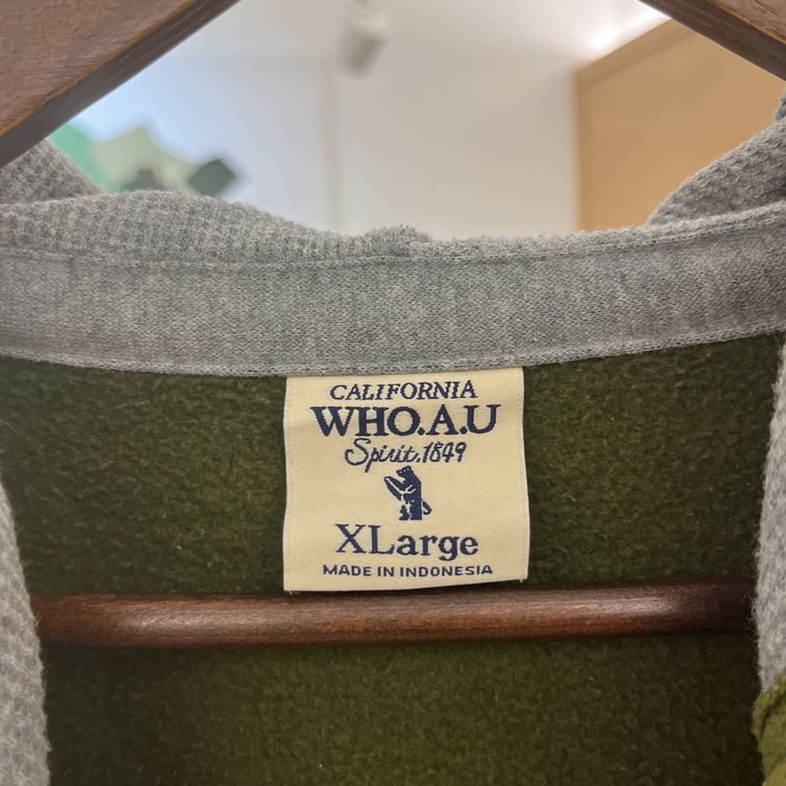 후아유 Y2K 레트로 말차카키 데미지 후드집업 XL C10096 상품이미지5