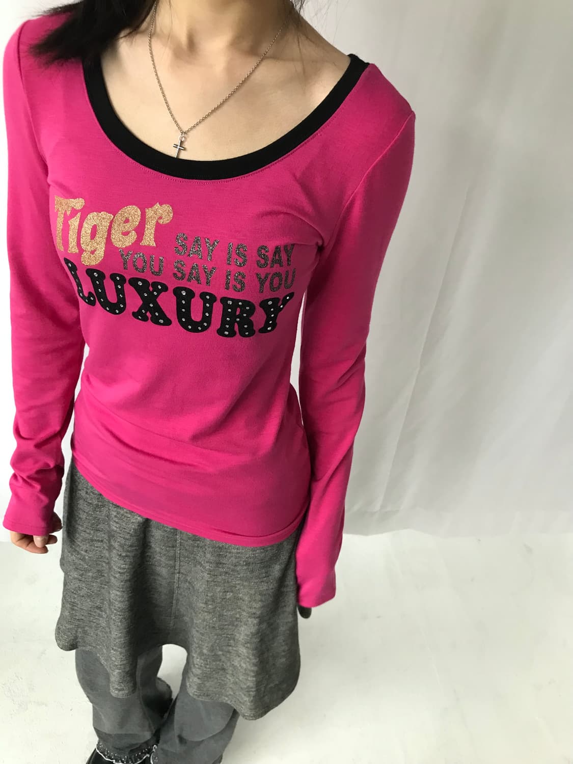 펑키 핑크 슬림 티셔츠 상품이미지4